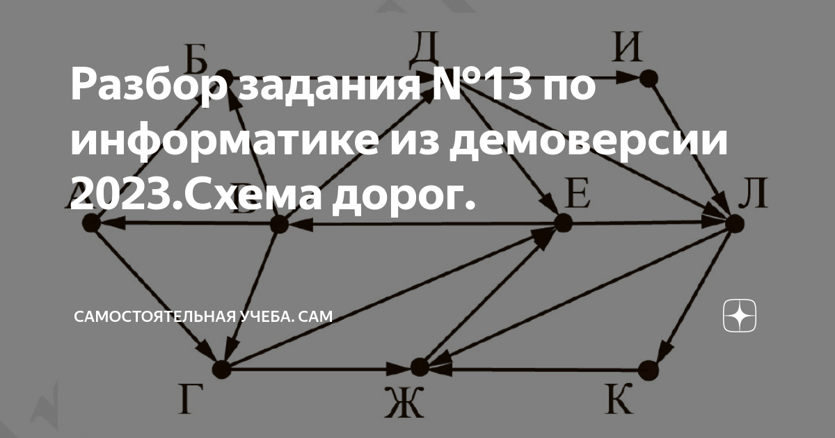 Схемы дорог егэ информатика