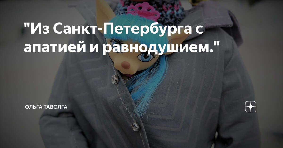 "Из Санкт-Петербурга с апатией и равнодушием." | Ольга Таволга | Дзен