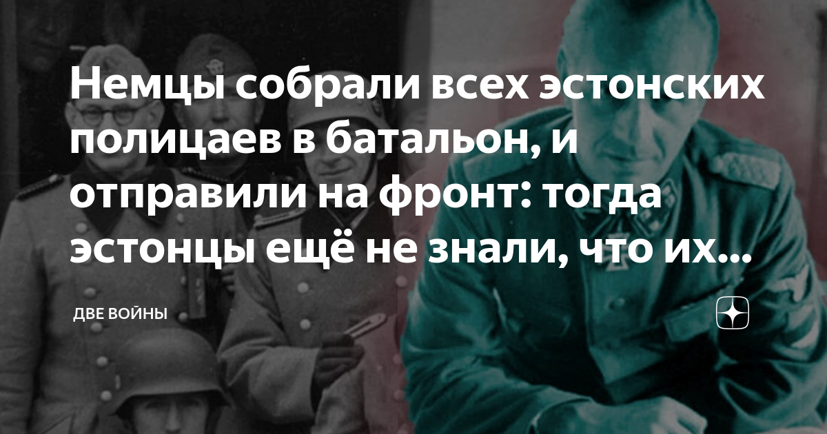 Немцы собрали всех эстонских полицаев в батальон, и отправили на фронт ...