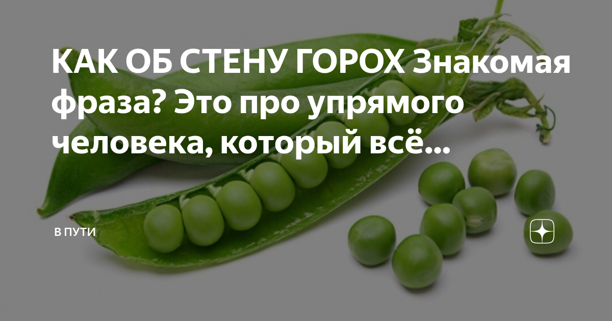 Что об стенку горох