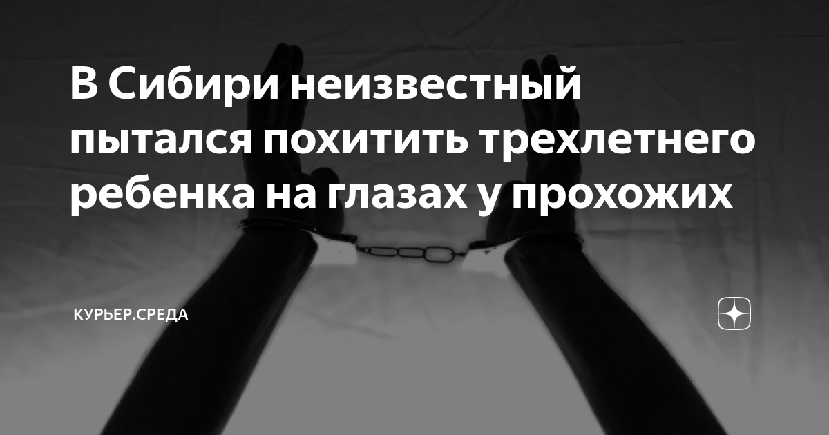 В Сибири неизвестный пытался похитить трехлетнего ребенка на глазах у ...