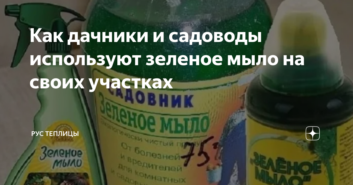 Как дачники и садоводы используют зеленое мыло на своих участках | Рус ...