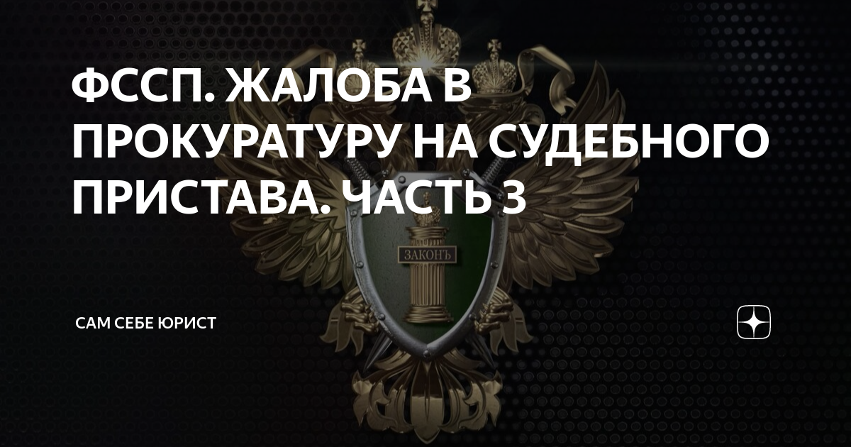 ФССП. ЖАЛОБА В ПРОКУРАТУРУ НА СУДЕБНОГО ПРИСТАВА. ЧАСТЬ 3 | САМ СЕБЕ ...