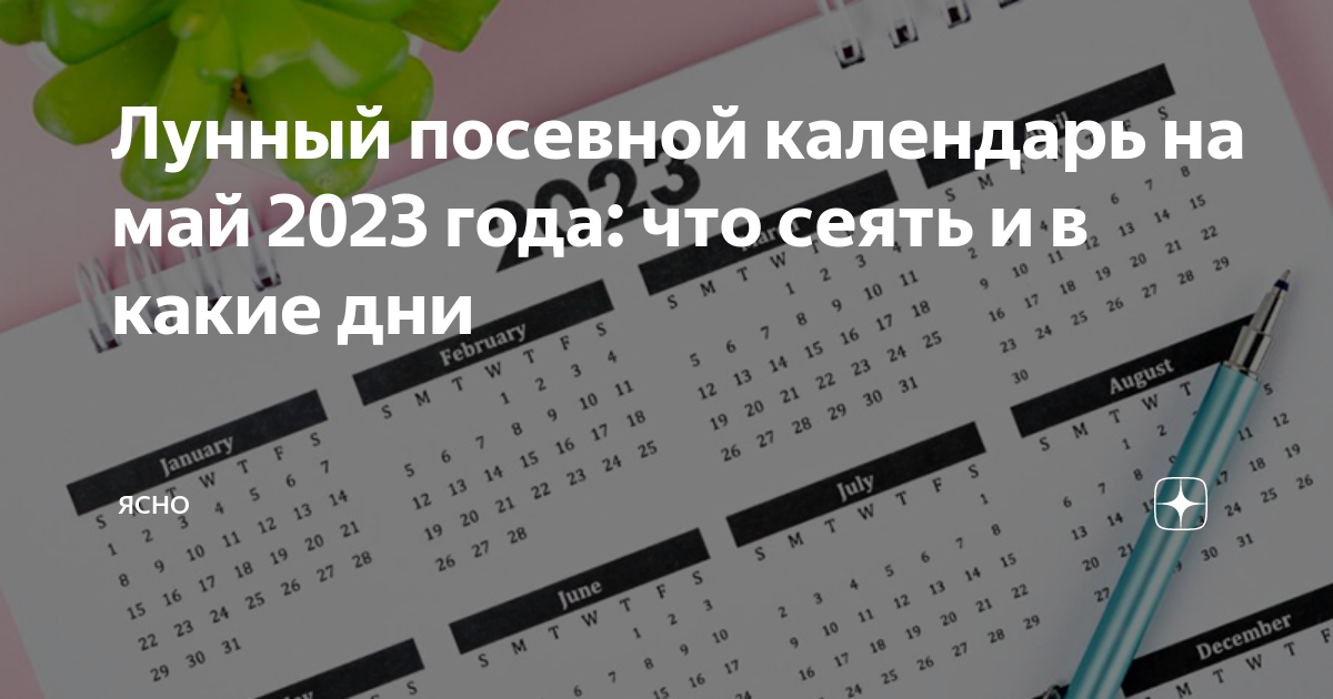 Посевной календарь на 2023