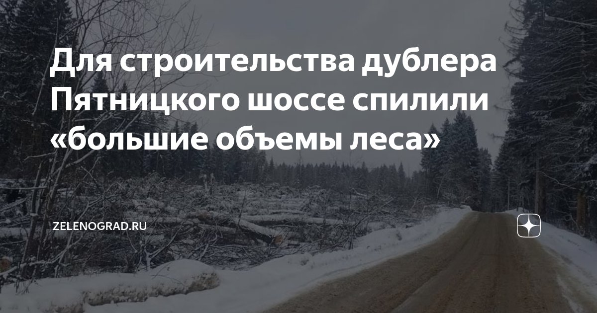 Для строительства дублера Пятницкого шоссе спилили «большие объемы леса ...