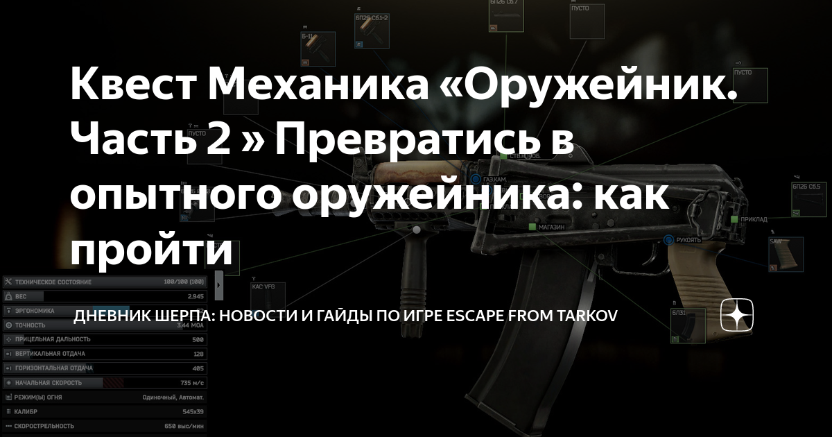 Квест Механика «Оружейник. Часть 2 » Превратись в опытного оружейника ...