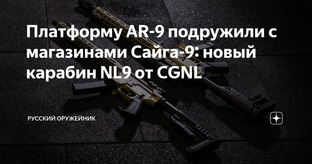 Платформу AR-9 подружили с магазинами Сайга-9: новый карабин NL9 от ...