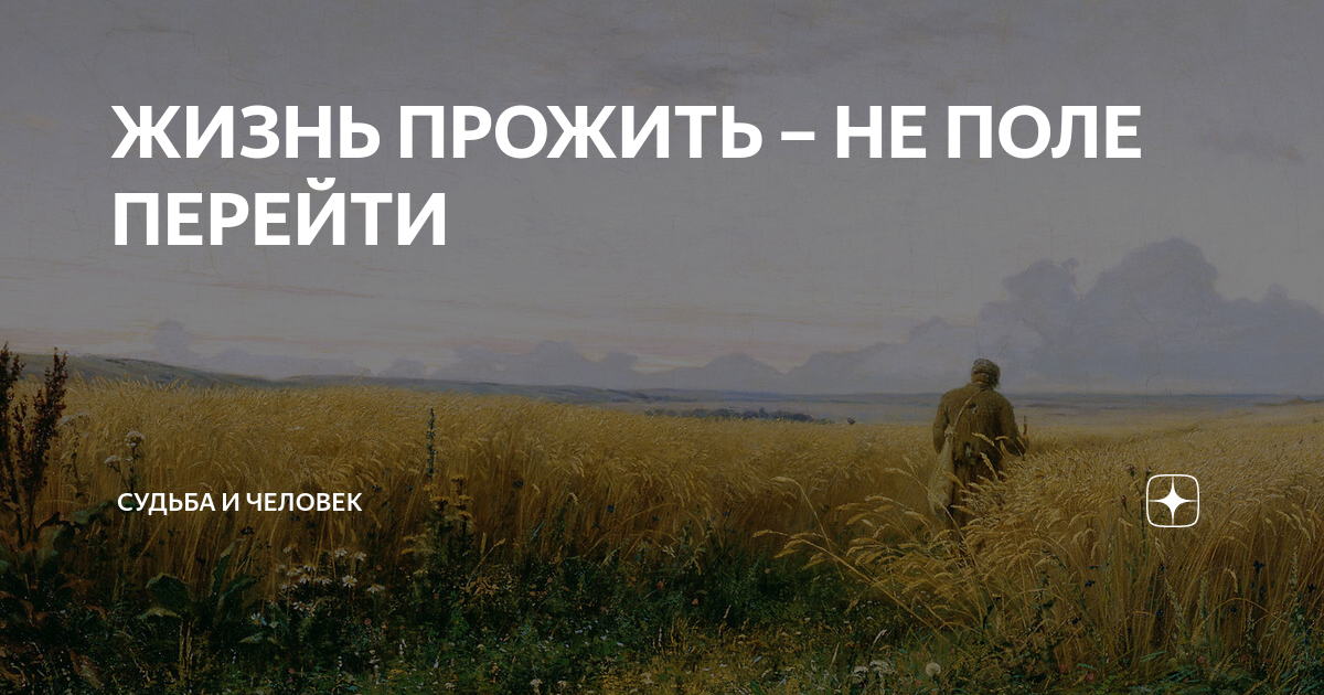 А жизнь прожить не поле перейти. А жизнь прожить не поле перейти