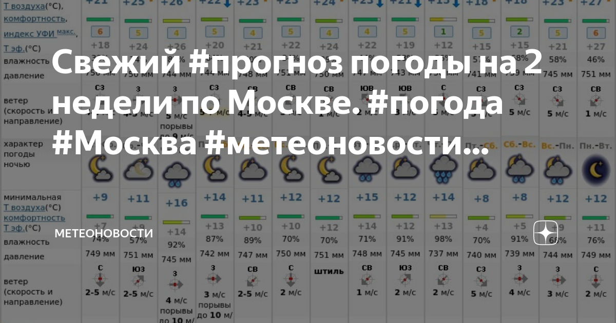 Прогноз погоды москва московский