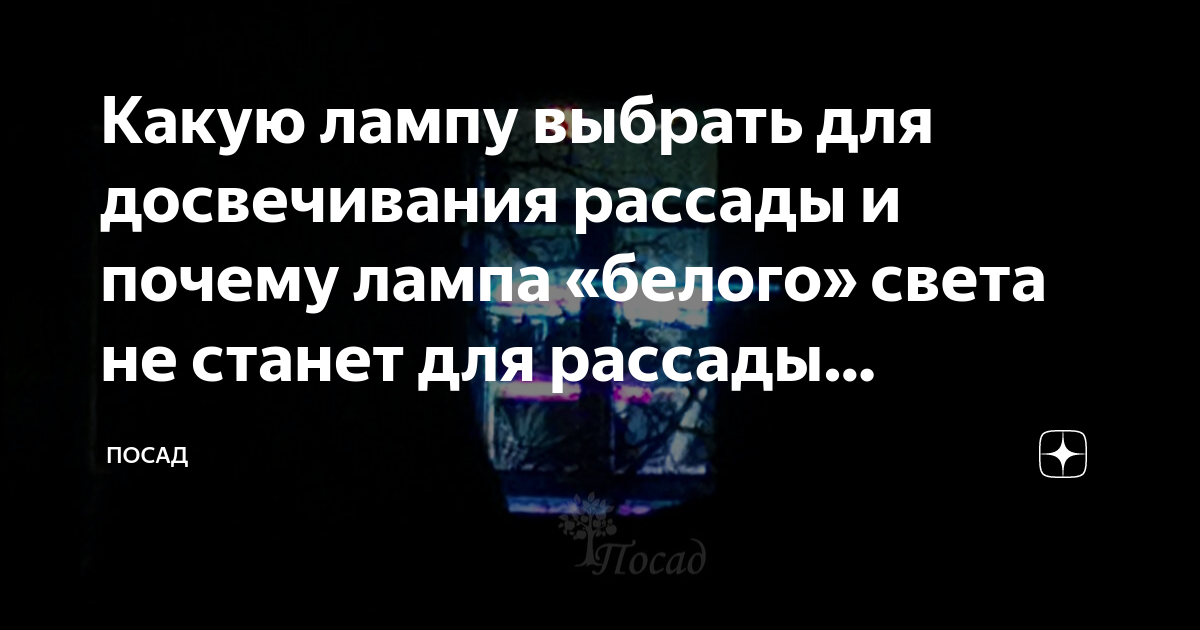 Какую лампу выбрать для досвечивания рассады и почему лампа «белого ...