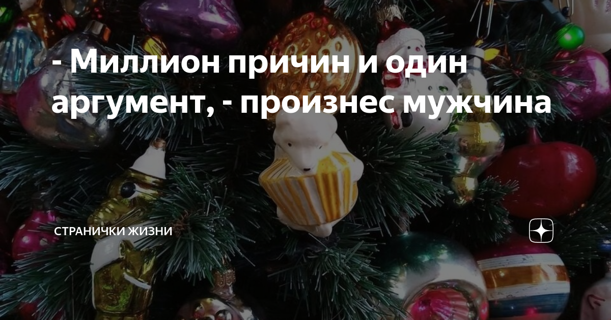 - Миллион причин и один аргумент, - произнес мужчина | Странички жизни ...