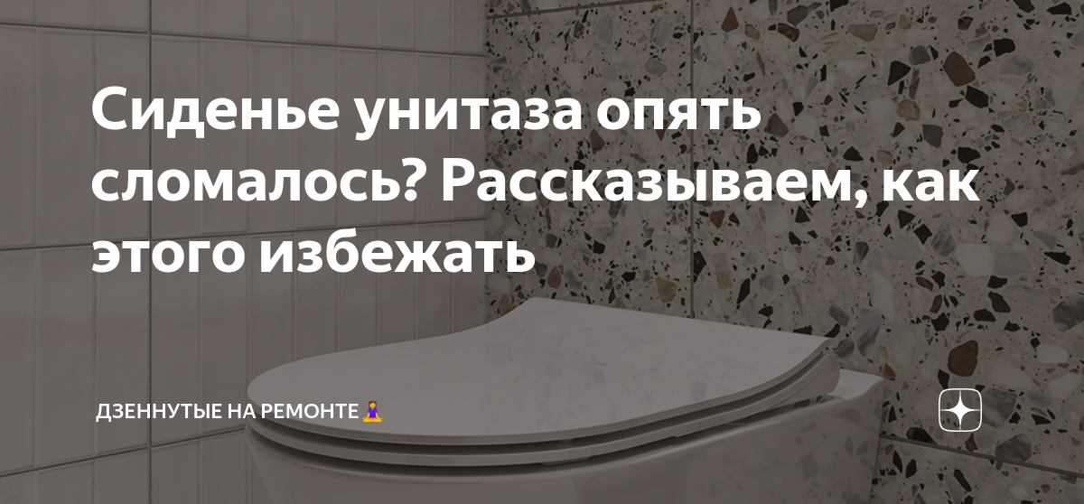 Унитаз Sanita Luxe? Сломалось сиденье?