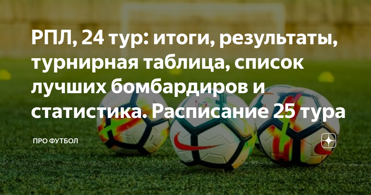 РПЛ, 24 тур: итоги, результаты, турнирная таблица, список лучших ...