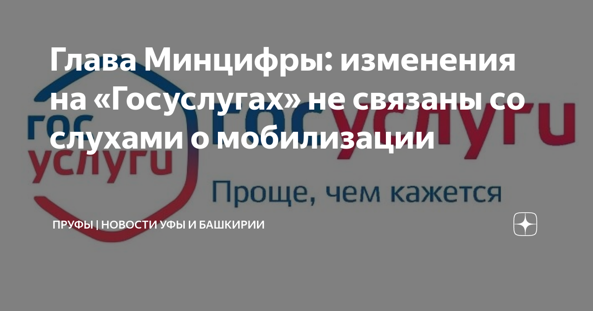 Шадаев: изменения на Госуслугах не связаны со слухами о мобилизации