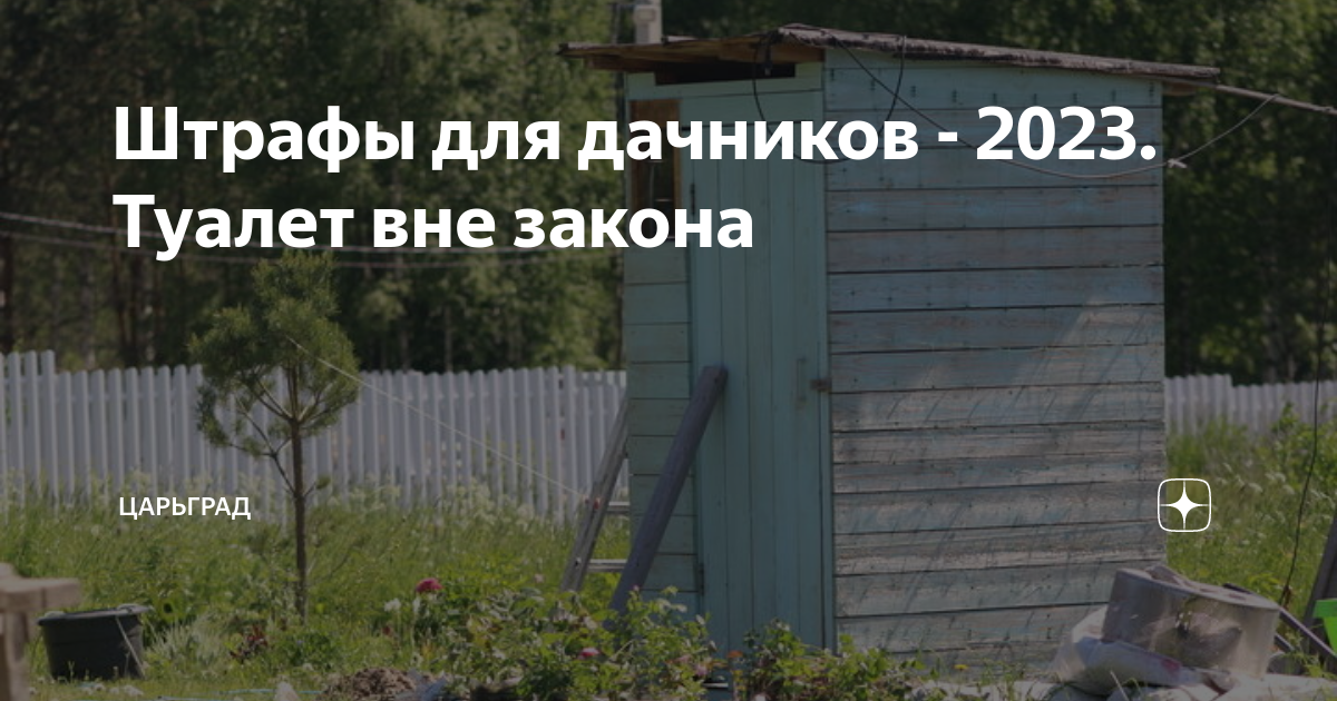 Штрафы для дачников - 2023. Туалет вне закона | Царьград | Дзен