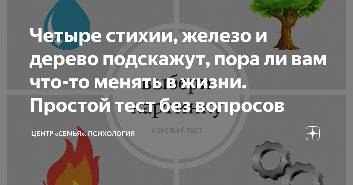 Четыре стихии, железо и дерево подскажут, пора ли вам что-то менять в ...