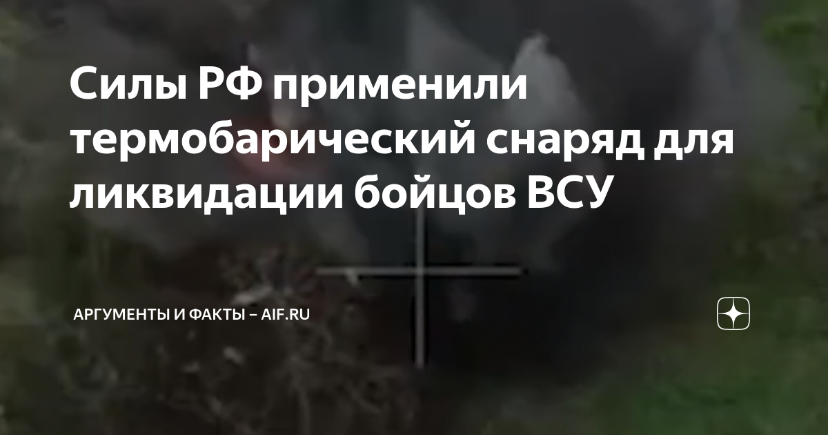 Силы РФ применили термобарический снаряд для ликвидации бойцов ВСУ ...