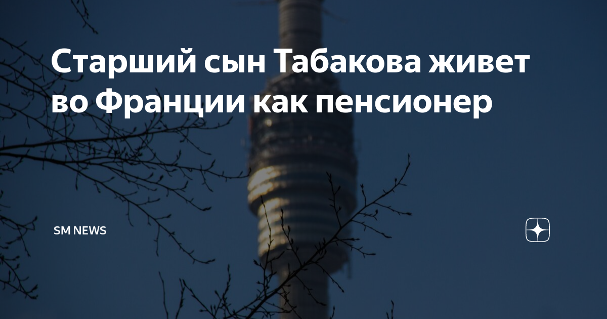 Старший сын Табакова живет во Франции как пенсионер | SM NEWS | Дзен