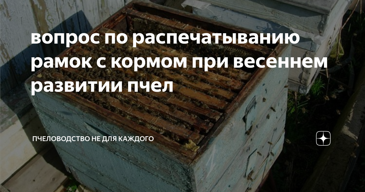 вопрос по распечатыванию рамок с кормом при весеннем развитии пчел ...