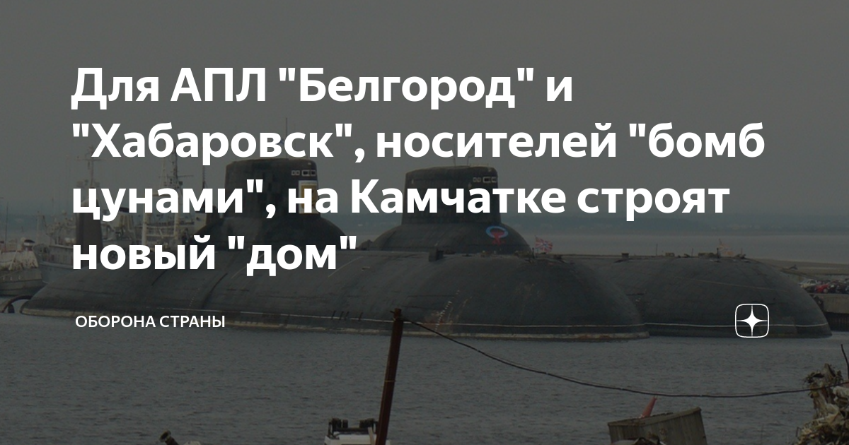 Для АПЛ "Белгород" и "Хабаровск", носителей "бомб цунами", на Камчатке ...