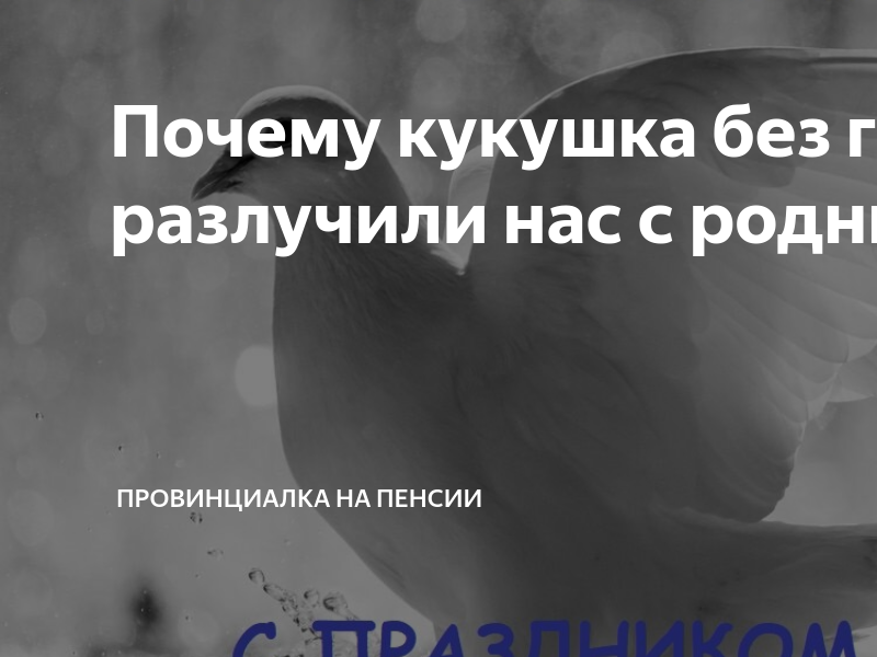 Почему кукушка без гнезда/разлучили нас с родными | Провинциалка на ...