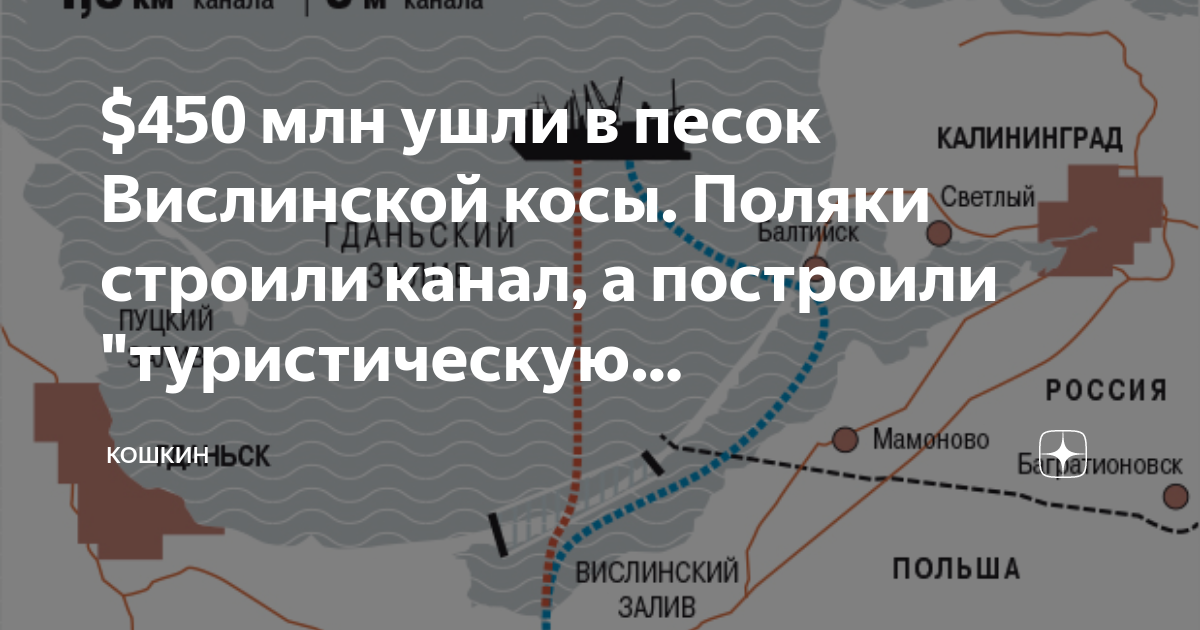 $450 млн ушли в песок Вислинской косы. Поляки строили канал, а ...