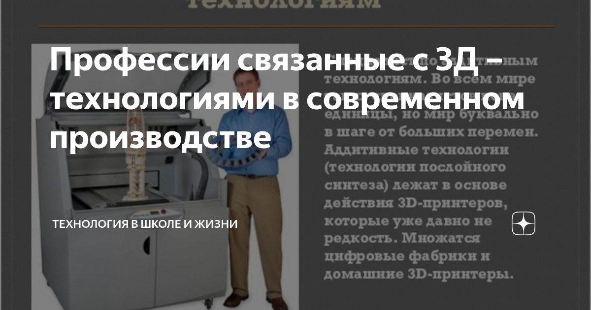 Профессии связанные с 3d печатью проект