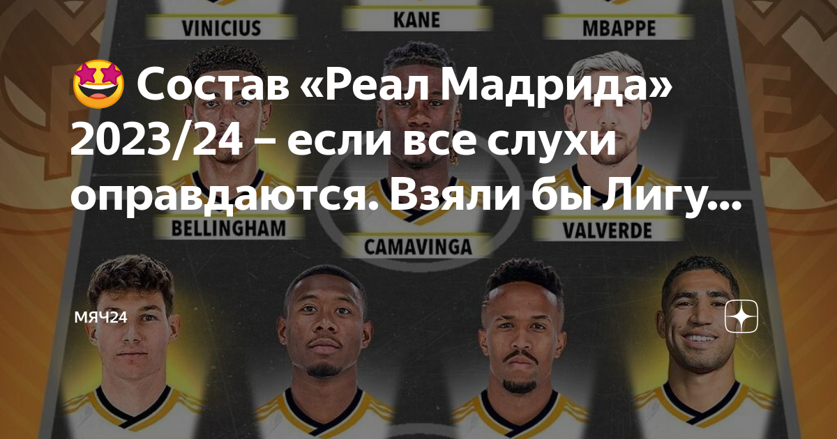 Состав реал мадрид на сегодняшний день