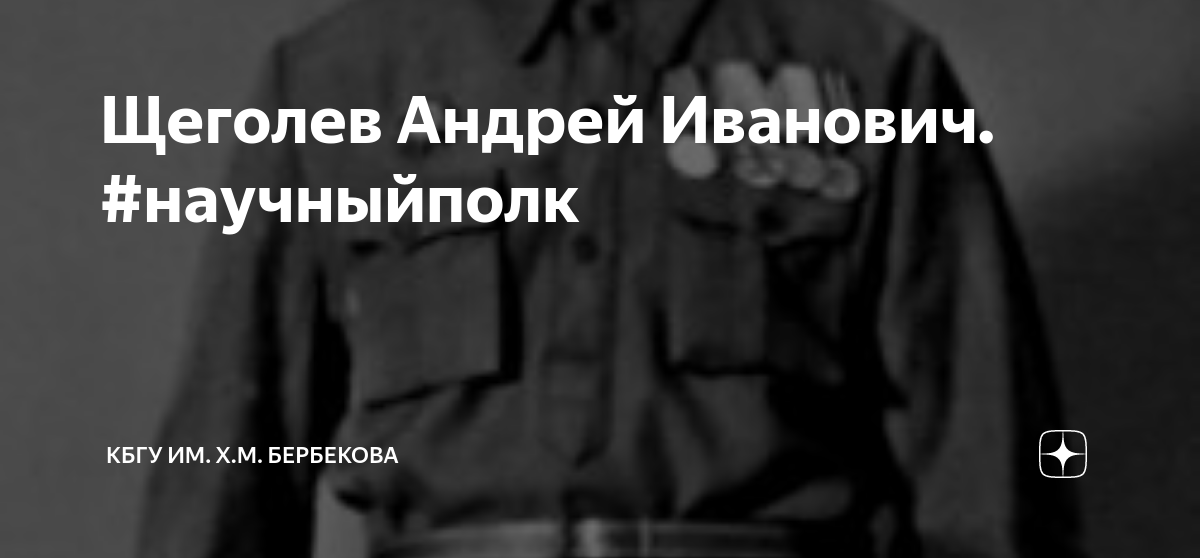 Щеголев Андрей Иванович. #научныйполк | КБГУ им. Х.М. Бербекова | Дзен