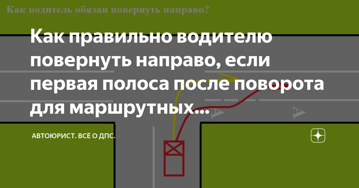 Как правильно водителю повернуть направо, если первая полоса после ...