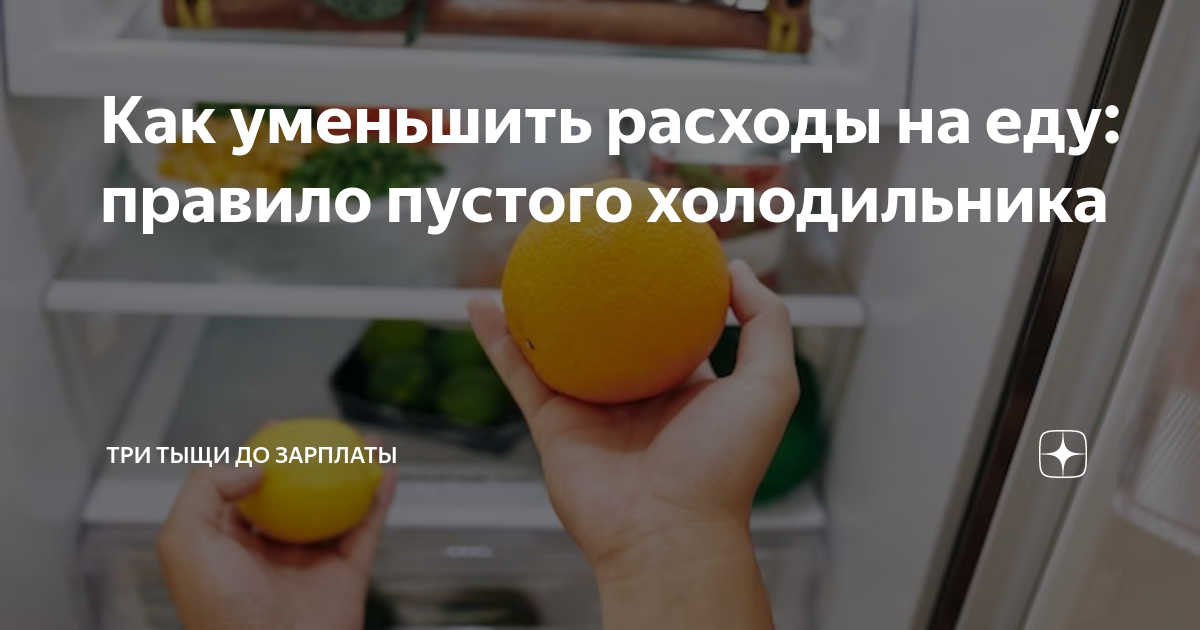 Как уменьшить расходы на еду: правило пустого холодильника | Три тыщи ...
