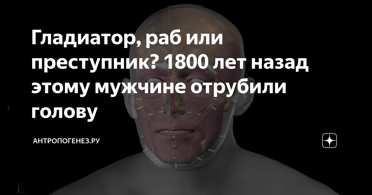 Гладиатор, раб или преступник? 1800 лет назад этому мужчине отрубили ...