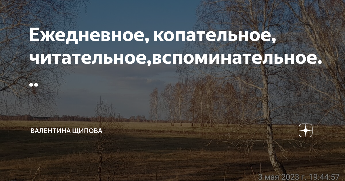 Ежедневное, копательное, читательное,вспоминательное... | Валентина ...