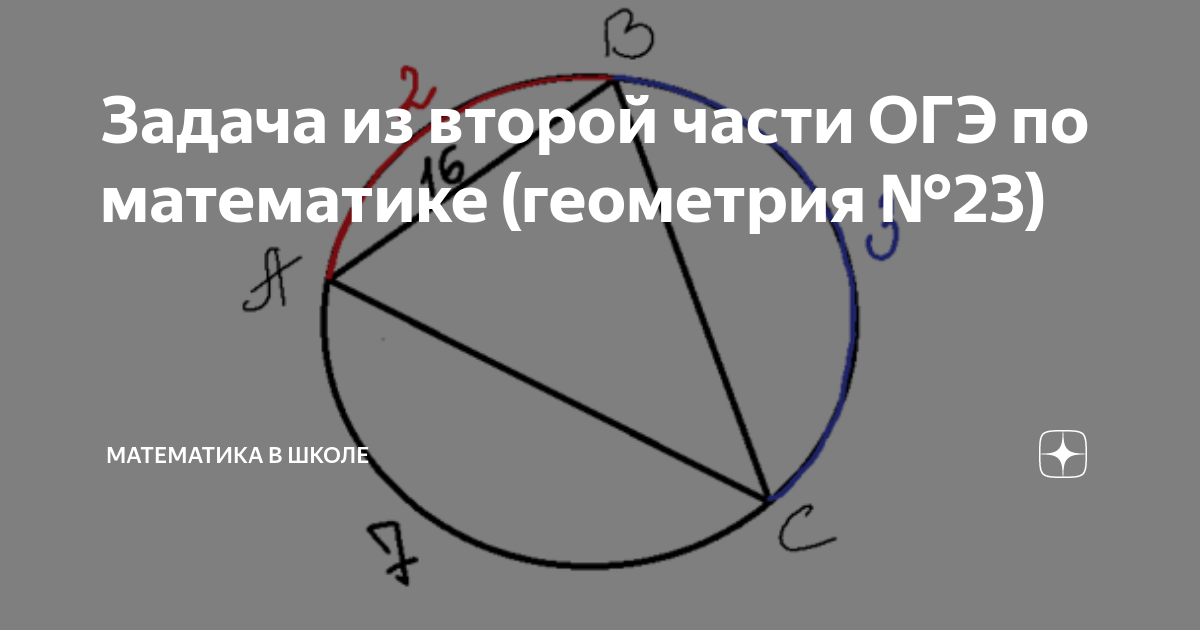 Вершины треугольника делят описанную окружность. Дуги относятся как 2 3 7. Вершины треугольника делят описанную около него окружность. Дуги относятся как 2 3 7. Дуга окружности и треугольник.