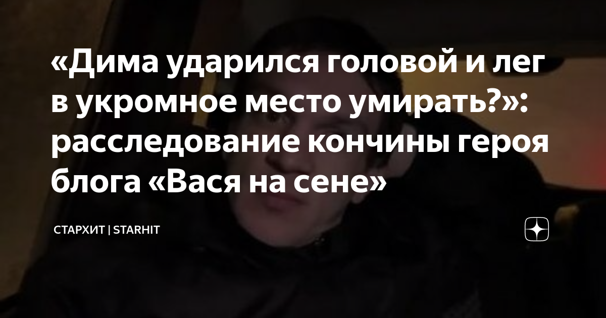 «Дима ударился головой и лег в укромное место умирать?»: расследование ...