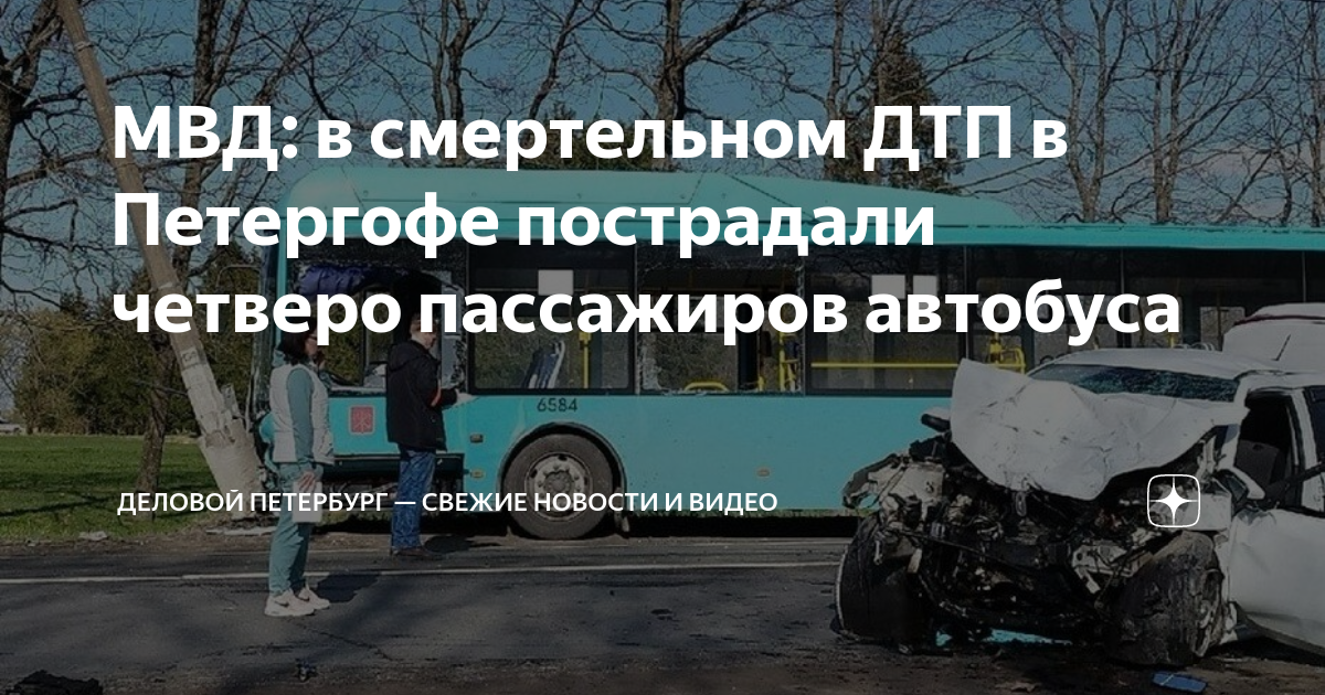 МВД: в смертельном ДТП в Петергофе пострадали четверо пассажиров ...