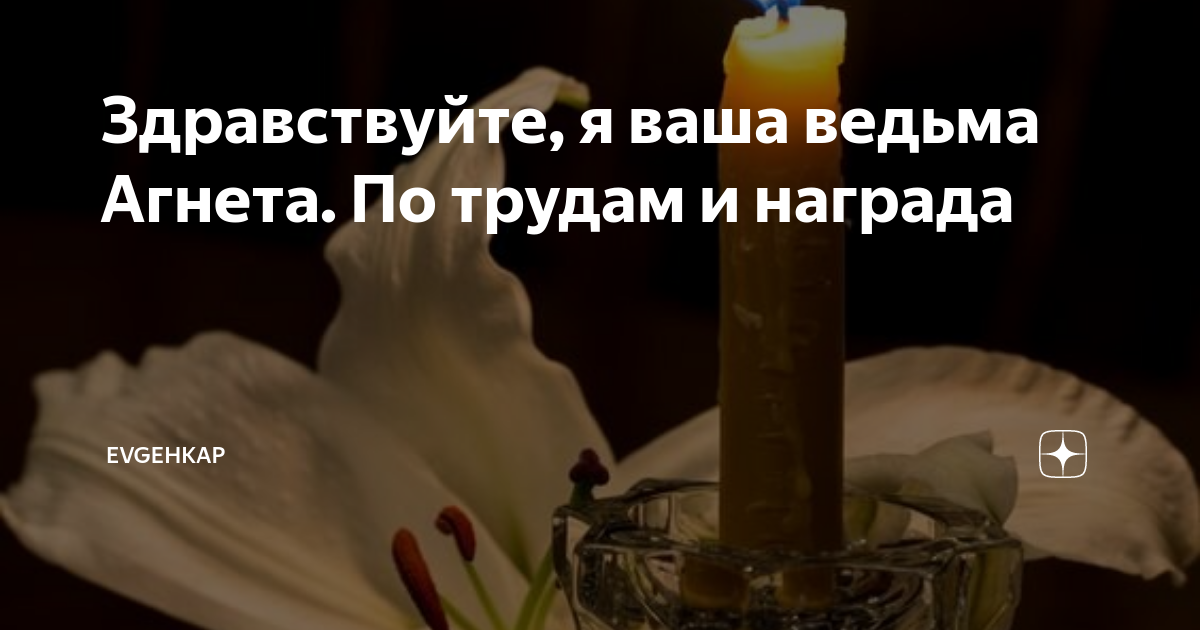 Здравствуйте, я ваша ведьма Агнета. По трудам и награда | Evgehkap | Дзен