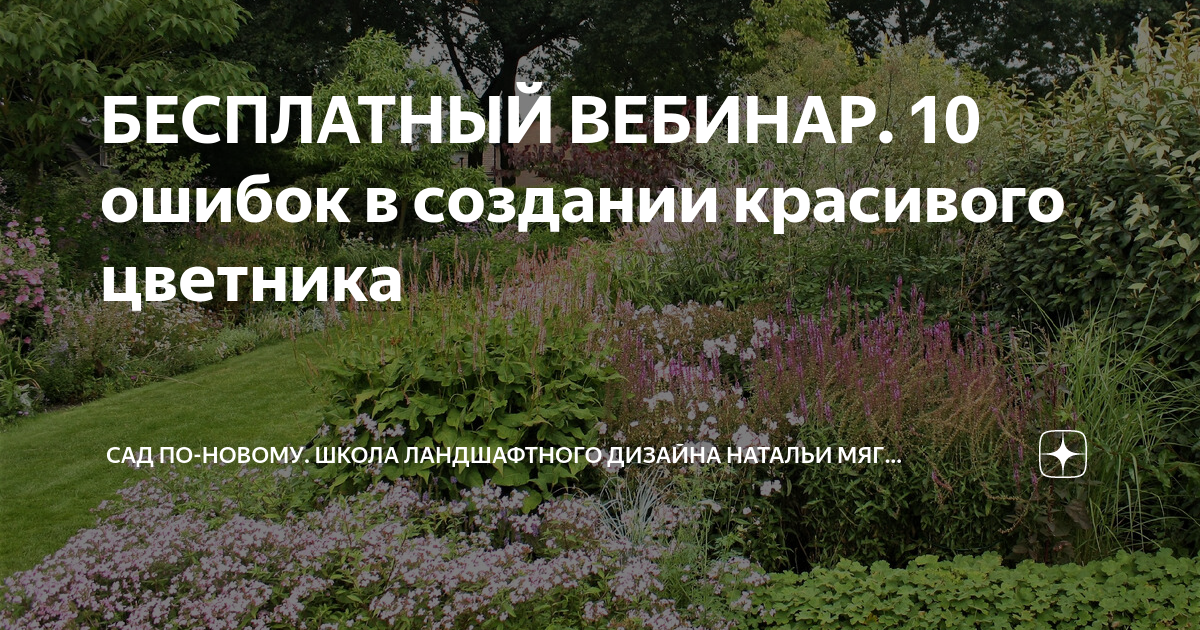 БЕСПЛАТНЫЙ ВЕБИНАР. 10 ошибок в создании красивого цветника