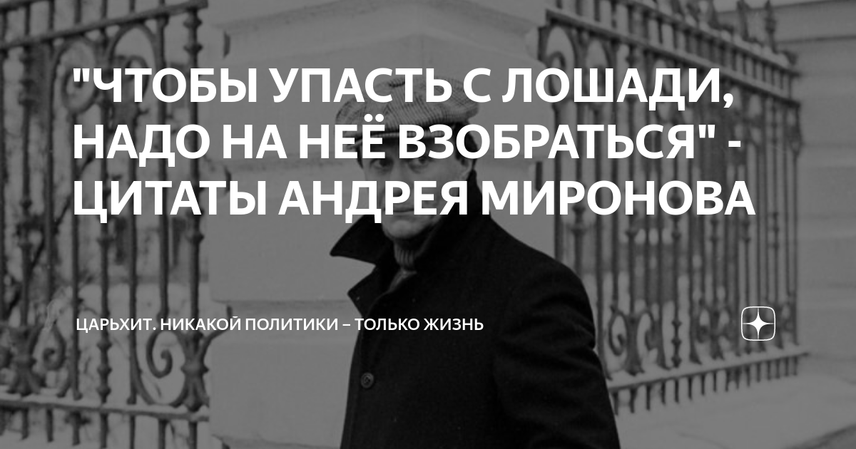 "ЧТОБЫ УПАСТЬ С ЛОШАДИ, НАДО НА НЕЁ ВЗОБРАТЬСЯ" - ЦИТАТЫ АНДРЕЯ ...