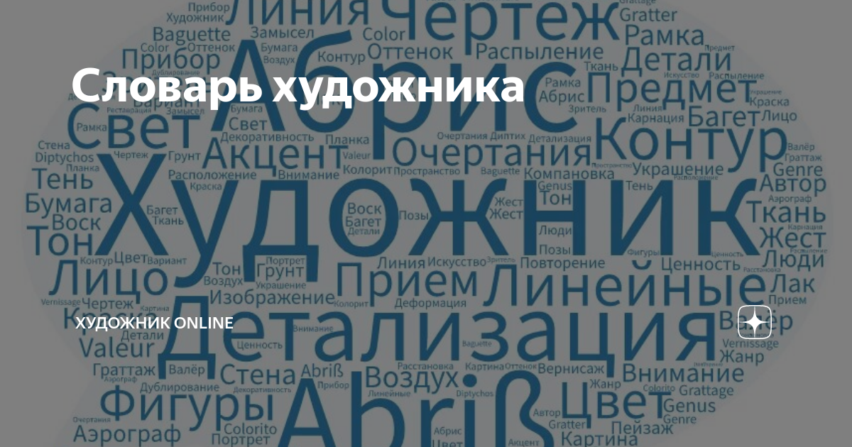 Замысел 6 букв сканворд. Словарь художника по алфавиту
