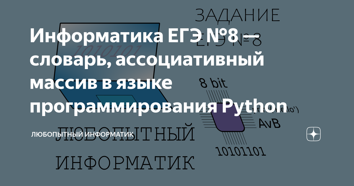Информатика ЕГЭ №8 — словарь, ассоциативный массив в языке ...