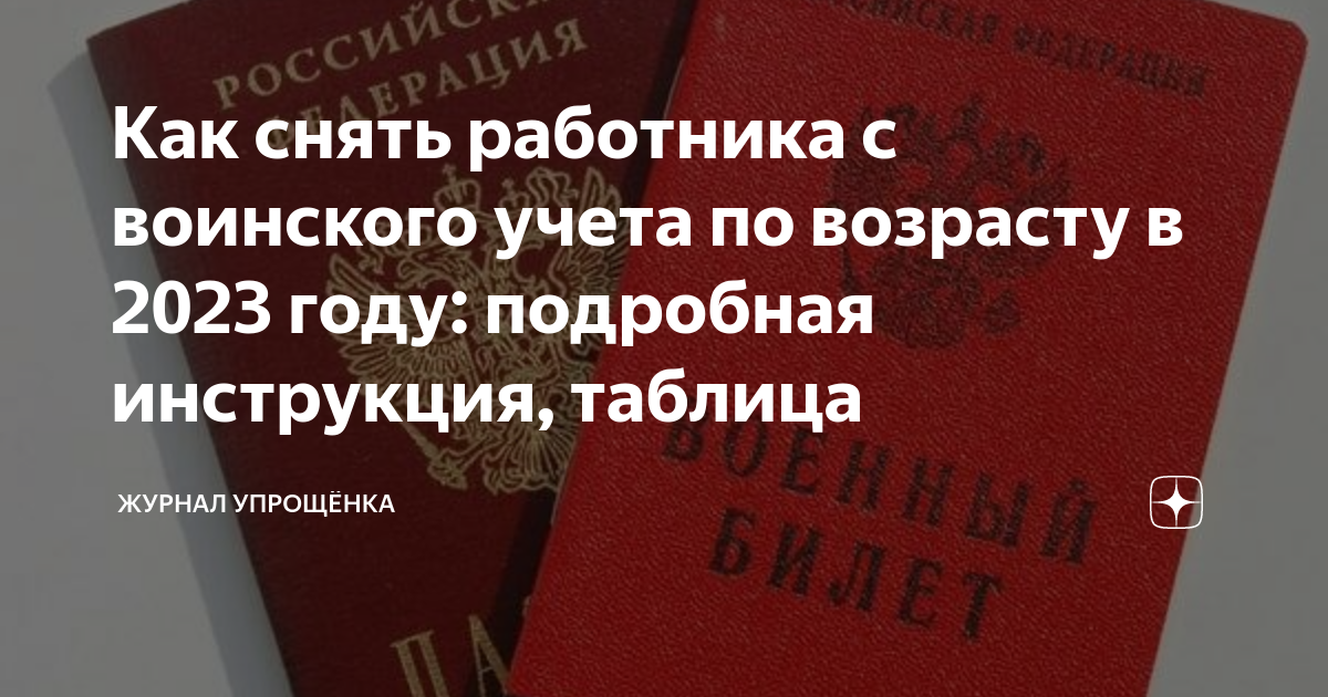 Как снять работника с воинского учета по возрасту в 2023 году ...
