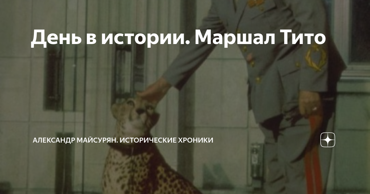 День в истории. Маршал Тито | Александр Майсурян. Исторические хроники ...