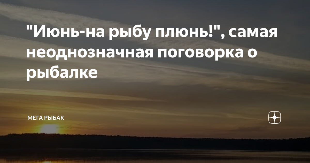 "Июнь-на рыбу плюнь!", самая неоднозначная поговорка о рыбалке | Мега ...