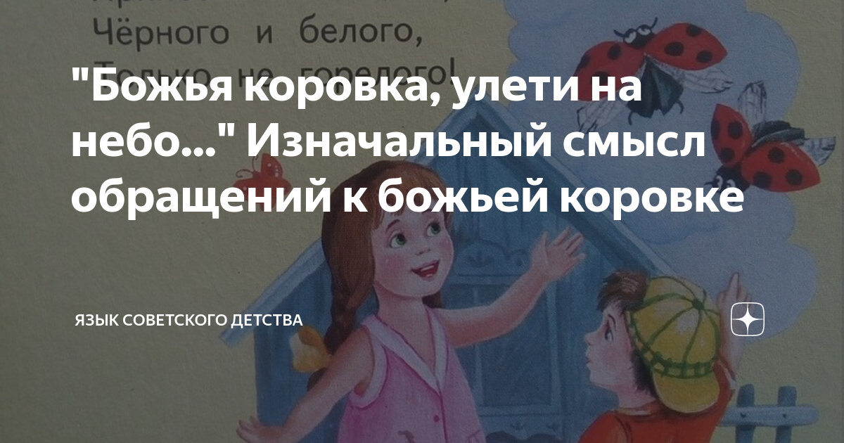 "Божья коровка, улети на небо..." Изначальный смысл обращений к божьей ...