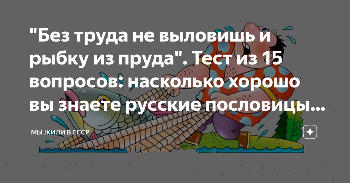 Рисунок к пословице без труда не выловишь и рыбку из пруда