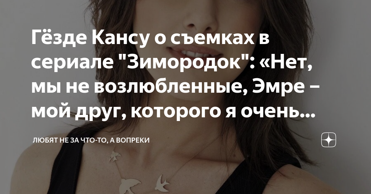 Гёзде Кансу о съемках в сериале "Зимородок": «Нет, мы не возлюбленные ...