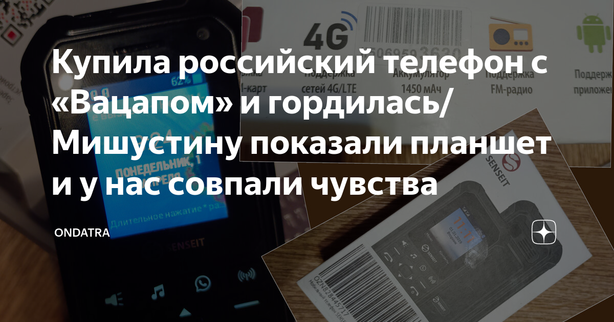 Купила российский телефон с «Вацапом» и гордилась/Мишустину показали ...