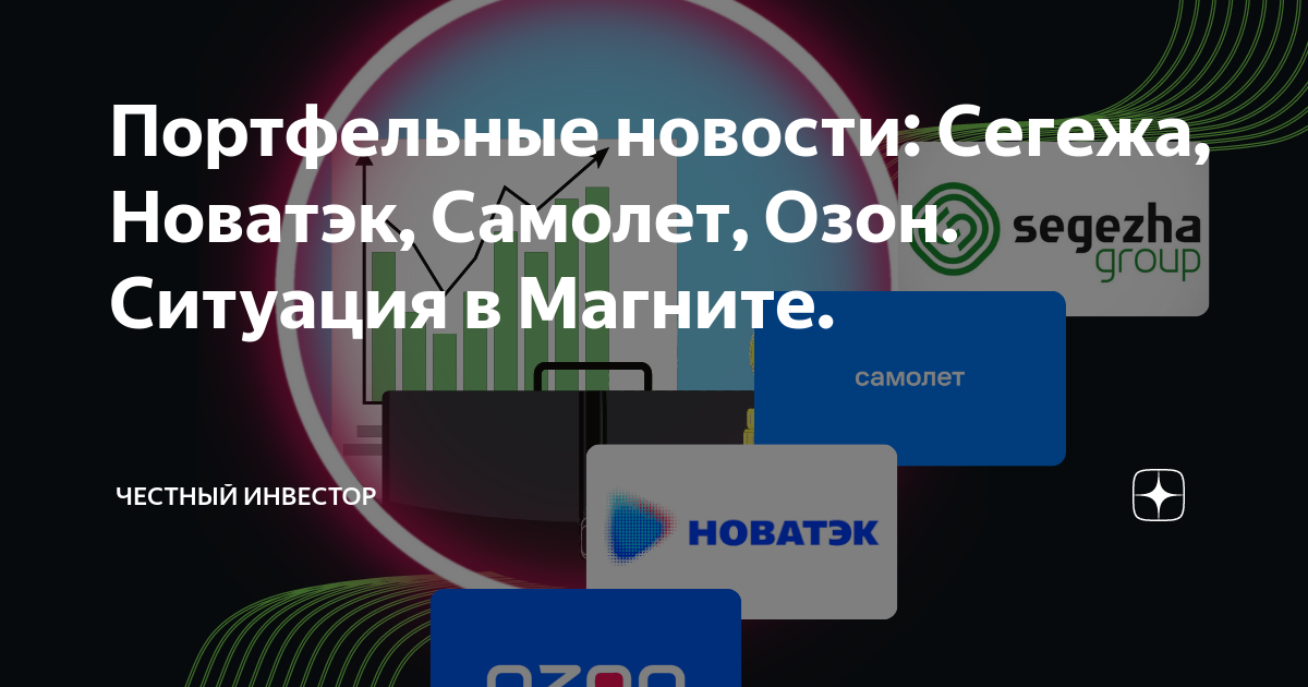 Портфельные новости: Сегежа, Новатэк, Самолет, Озон. Ситуация в Магните ...
