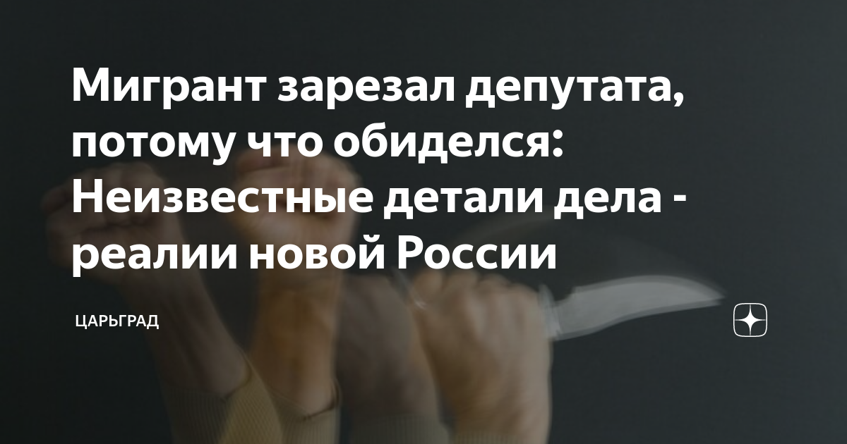 Мигрант зарезал депутата, потому что обиделся: Неизвестные детали дела - реалии новой России